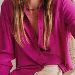 Sezane Ann Shirt in Fuchsia (Size 4), worn once